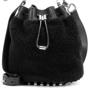 Alexander wang alpha bucket bag shearling